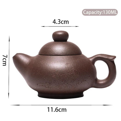 130ml Chinese Yixing Purple Clay Teapots Famous Artists High-end Handmade Tea Pot Raw Ore Beauty Kettle Zisha Tea Set Collection