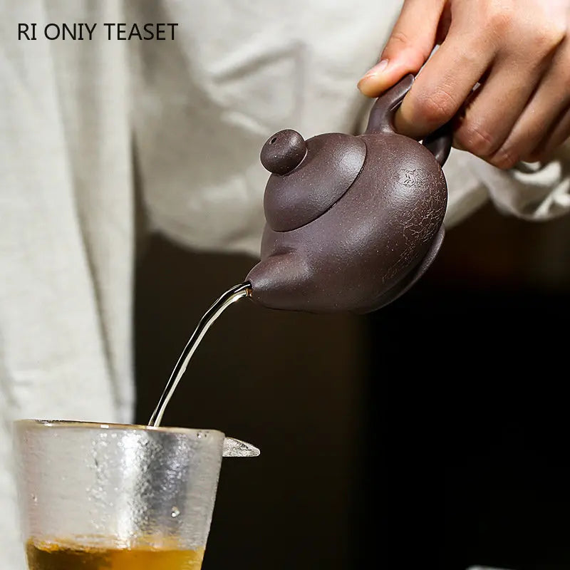130ml Chinese Yixing Purple Clay Teapots Famous Artists High-end Handmade Tea Pot Raw Ore Beauty Kettle Zisha Tea Set Collection