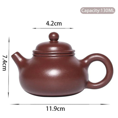 130ml Chinese Yixing Purple Clay Teapots Handmade Tea Pot Raw Ore Beauty Kettle Famous Zisha Tea Set Teaware Gift