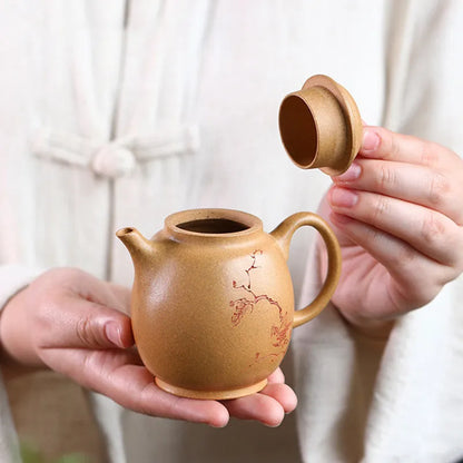 130ml Chinese Yixing Purple Clay Teapots Handmade Tea Pot Raw Ore Section Mud Beauty Kettle High-end Zisha Tea Set Collection