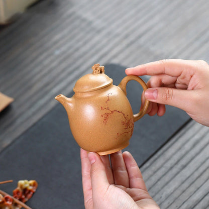 130ml Chinese Yixing Purple Clay Teapots Handmade Tea Pot Raw Ore Section Mud Beauty Kettle High-end Zisha Tea Set Collection