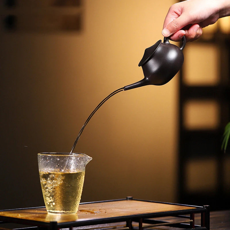 130ml Chinese Yixing Purple Clay Teapots Small Capacity Famous Artists Handmade Tea Pot Raw Ore Beauty Kettle Zisha Tea Set