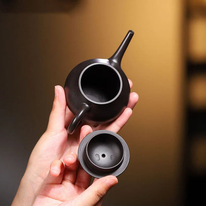 130ml Chinese Yixing Purple Clay Teapots Small Capacity Famous Artists Handmade Tea Pot Raw Ore Beauty Kettle Zisha Tea Set