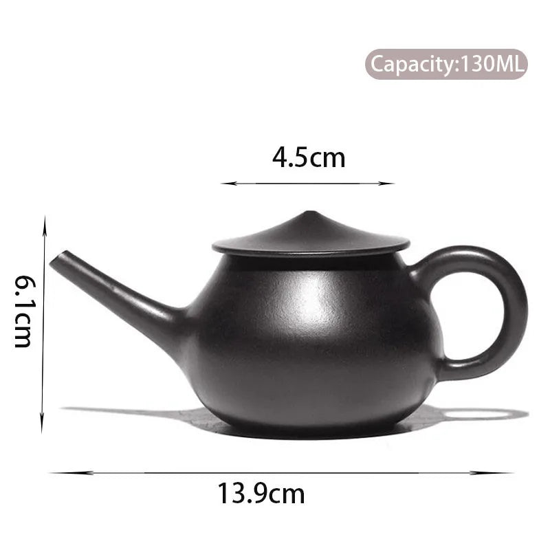 130ml Chinese Yixing Purple Clay Teapots Small Capacity Famous Artists Handmade Tea Pot Raw Ore Beauty Kettle Zisha Tea Set
