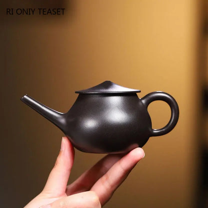 130ml Chinese Yixing Purple Clay Teapots Small Capacity Famous Artists Handmade Tea Pot Raw Ore Beauty Kettle Zisha Tea Set