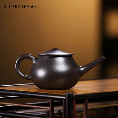 130ml Chinese Yixing Purple Clay Teapots Small Capacity Famous Artists Handmade Tea Pot Raw Ore Beauty Kettle Zisha Tea Set