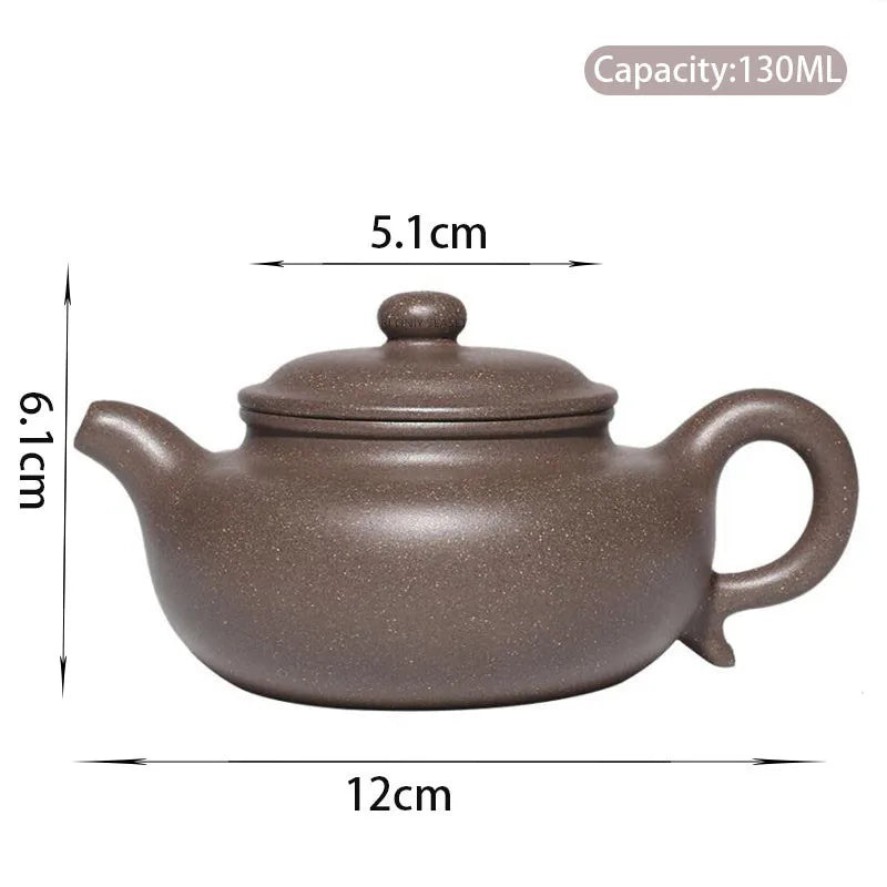130ml Chinese Yixing Raw Ore Purple Clay Teapots Authentic Handmade Antique Tea Pot Kettle High-end Zisha Tea Set Collection