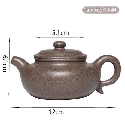130ml Chinese Yixing Raw Ore Purple Clay Teapots Authentic Handmade Antique Tea Pot Kettle High-end Zisha Tea Set Collection