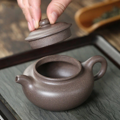 130ml Chinese Yixing Raw Ore Purple Clay Teapots Authentic Handmade Antique Tea Pot Kettle High-end Zisha Tea Set Collection