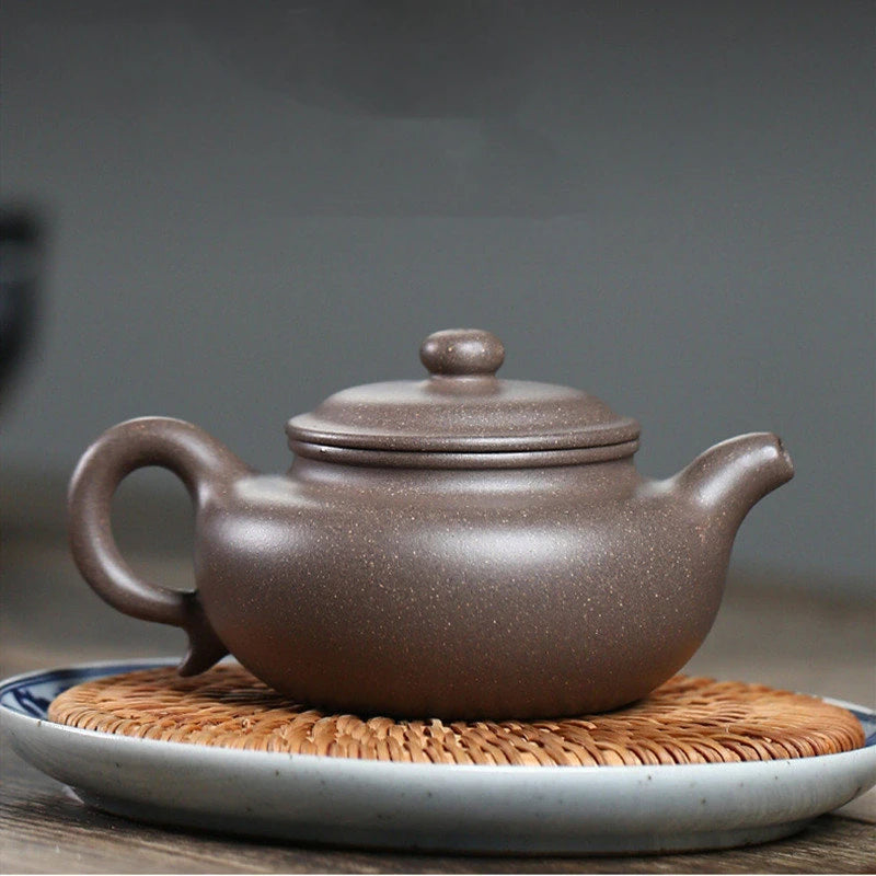 130ml Chinese Yixing Raw Ore Purple Clay Teapots Authentic Handmade Antique Tea Pot Kettle High-end Zisha Tea Set Collection