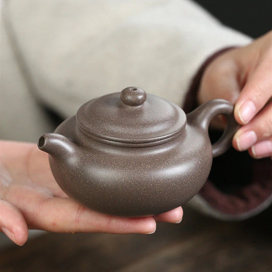 130ml Chinese Yixing Raw Ore Purple Clay Teapots Authentic Handmade Antique Tea Pot Kettle High-end Zisha Tea Set Collection