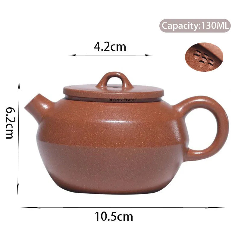 130ml Chinese Yixing Traditional Purple Clay Teapots Beauty Kettle Famous Artists Handmade Tea Pot Raw Ore Zisha Tea Set