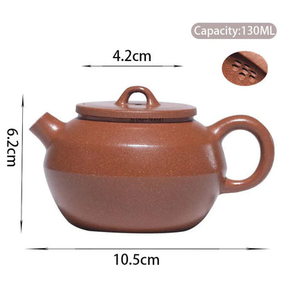 130ml Chinese Yixing Traditional Purple Clay Teapots Beauty Kettle Famous Artists Handmade Tea Pot Raw Ore Zisha Tea Set