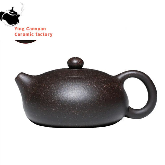 130ml Raw Ore Black Gold Sand Xishi Teapot Yixing Purple Clay Beauty Tea Pot Handmade Ball Hole Filter Tea Maker Zisha Teaware