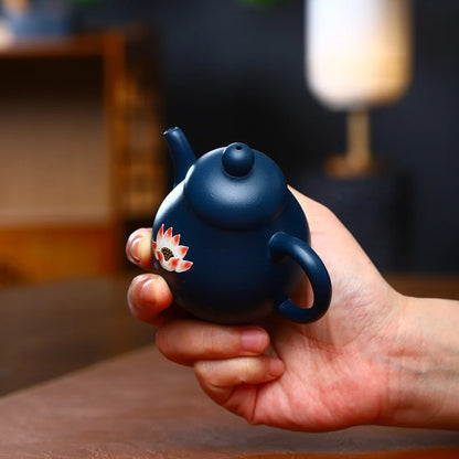 130ml Real Handmade Yixing Teapot Azure Clay ball hole Pot Chinese Kettle Kung Fu Zisha Tea Set Pure Teaware