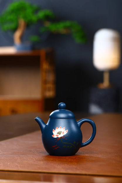 130ml Real Handmade Yixing Teapot Azure Clay ball hole Pot Chinese Kettle Kung Fu Zisha Tea Set Pure Teaware