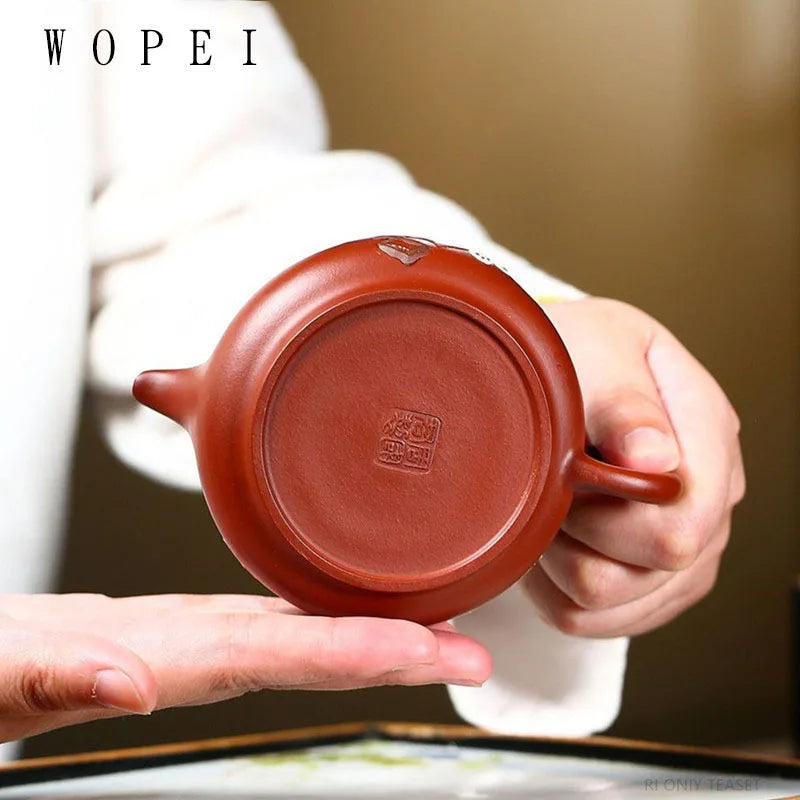 130ml Tradition Yixing Purple Clay Teapot Hand Painted Plum Bossom Filter Tea Pot Raw Ore Dahongpao Tea Maker Home Drinkware