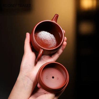 130ml Yixing Famous Handmade Purple Clay Teapots Hand-carved Tea Pot Raw Ore Dahongpao Mud Beauty Kettle Chinese Zisha Tea Set