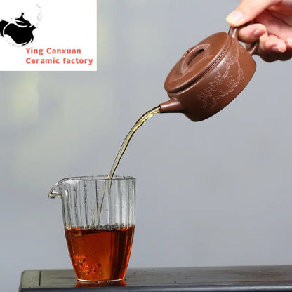 130ml Yixing High-end Purple Clay Teapots Famous Handmade Tea Pot Raw Ore Purple Mud Kettle Chinese Zisha Tea Set Collection
