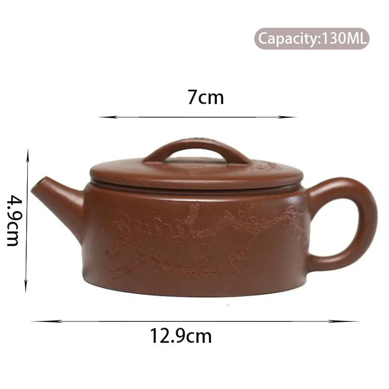 130ml Yixing High-end Purple Clay Teapots Famous Handmade Tea Pot Raw Ore Purple Mud Kettle Chinese Zisha Tea Set Collection