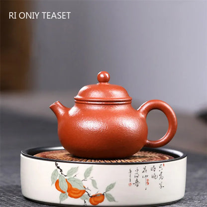 130ml Yixing Purple Clay Teapot Master Handmade Small Capacity Tea Pot Authentic Raw Ore Kettle Chinese Zisha Tea Set Gifts