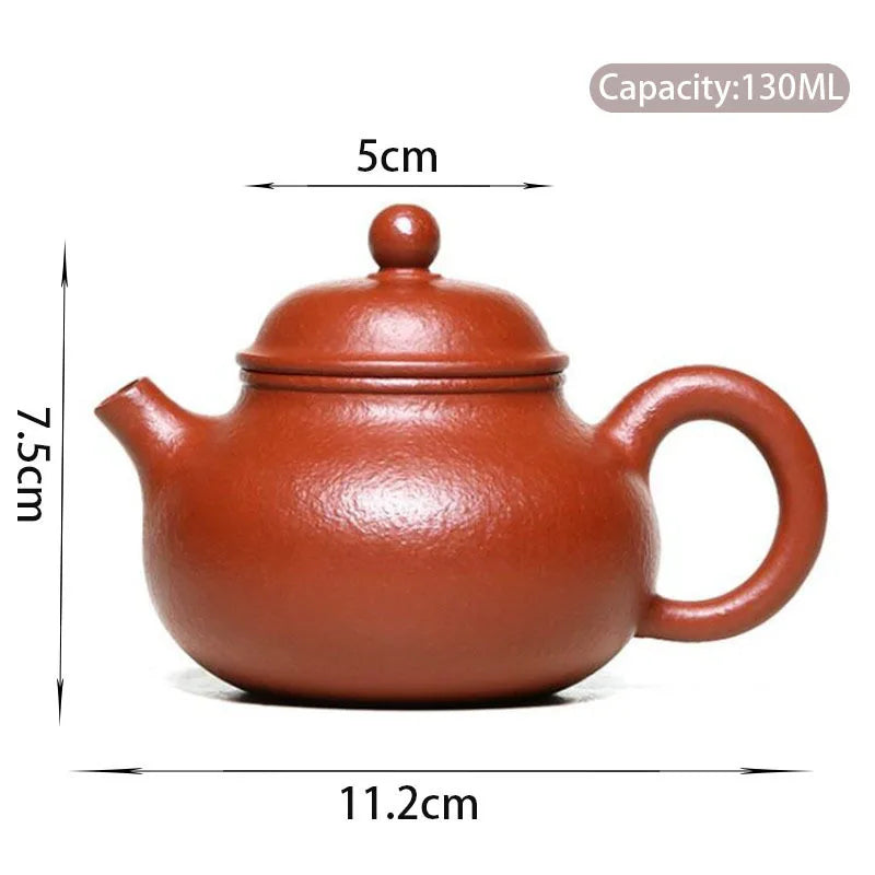 130ml Yixing Purple Clay Teapot Master Handmade Small Capacity Tea Pot Authentic Raw Ore Kettle Chinese Zisha Tea Set Gifts