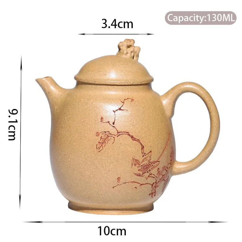130ml Yixing Purple Clay Teapot Master Handmade Small Capacity Tea Pot Authentic Raw Ore Kettle Chinese Zisha Tea Set Gifts