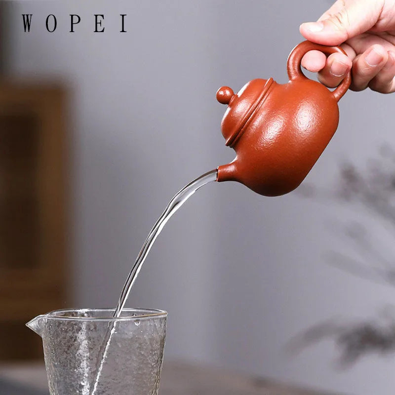 130ml Yixing Purple Clay Teapot Master Handmade Small Capacity Tea Pot Authentic Raw Ore Kettle Chinese Zisha Tea Set Gifts