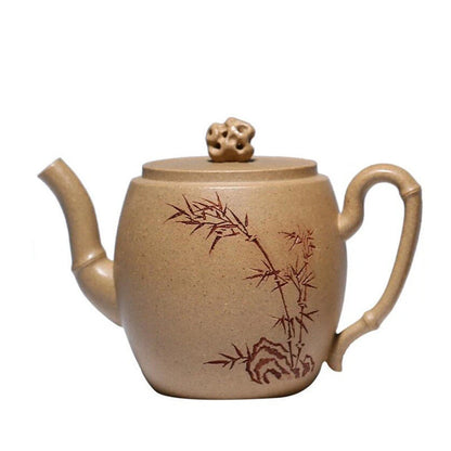 130ml Yixing Purple Clay Teapots Famous Handmade Bamboo Leaf Tea Pot Raw Ore Section Mud Kettle Chinese High-end Zisha Tea Set