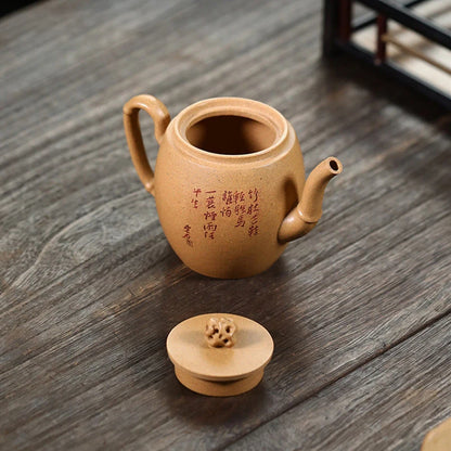 130ml Yixing Purple Clay Teapots Famous Handmade Bamboo Leaf Tea Pot Raw Ore Section Mud Kettle Chinese High-end Zisha Tea Set