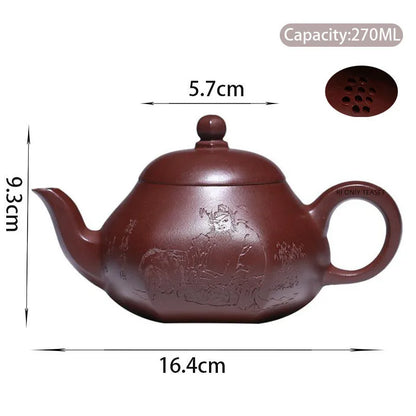 130ml Yixing Purple Clay Teapots Famous Handmade Bamboo Leaf Tea Pot Raw Ore Section Mud Kettle Chinese High-end Zisha Tea Set