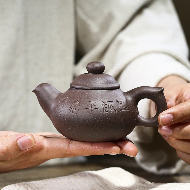 130ml Yixing Purple Clay Teapots Famous Handmade Tea Pot Raw Ore Old Purple Mud Beauty Kettle Chinese Zisha Tea Set Teaware