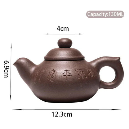 130ml Yixing Purple Clay Teapots Famous Handmade Tea Pot Raw Ore Old Purple Mud Beauty Kettle Chinese Zisha Tea Set Teaware