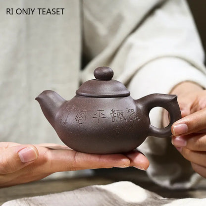 130ml Yixing Purple Clay Teapots Famous Handmade Tea Pot Raw Ore Old Purple Mud Beauty Kettle Chinese Zisha Tea Set Teaware