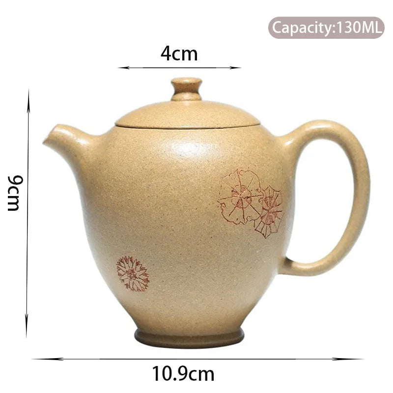 130ml Yixing Purple Clay Teapots Famous Handmade Tea Pot Raw Ore Section Mud Kettle Chinese High-end Zisha Tea Set Collection