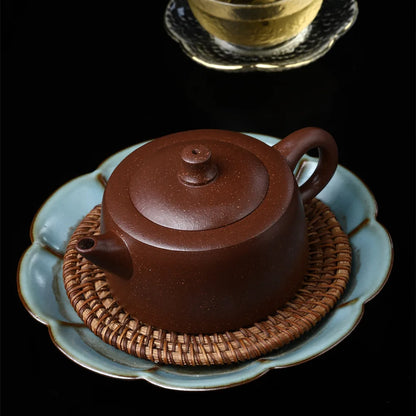130ml Yixing Small Capacity Purple Clay Teapots Famous Artists Handmade Tea Pot Raw Ore Black Mud Kettle Chinese Zisha Tea Set