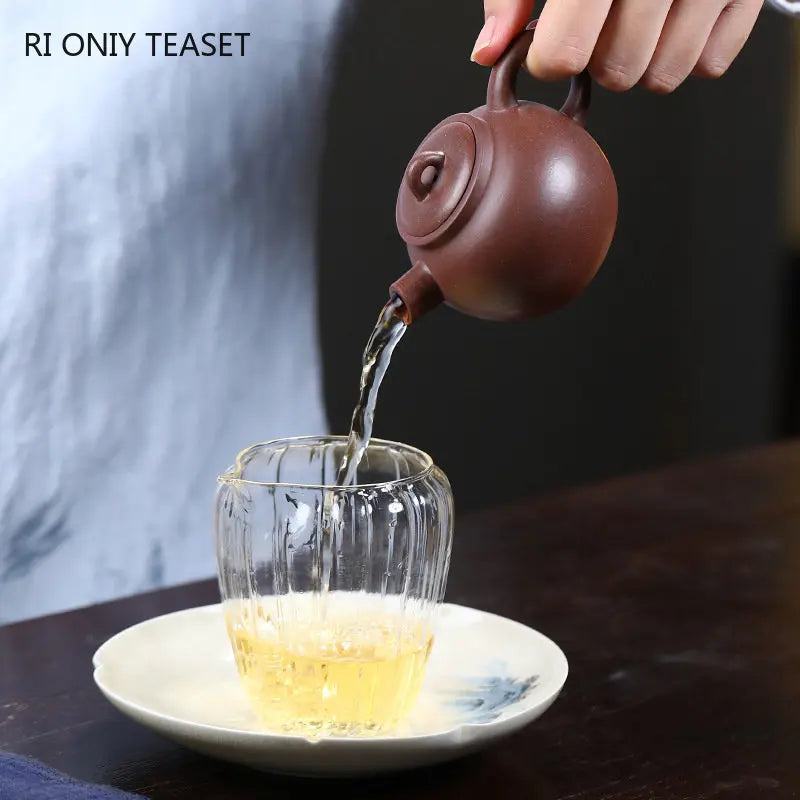 130ml Yixing Small Capacity Purple Clay Teapots Handmade Tea Pot Raw Ore Beauty Kettle Chinese High-end Zisha Tea Set Collection