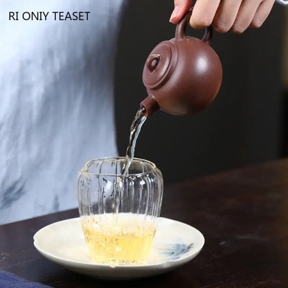130ml Yixing Small Capacity Purple Clay Teapots Handmade Tea Pot Raw Ore Beauty Kettle Chinese High-end Zisha Tea Set Collection