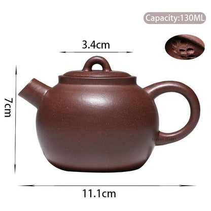 130ml Yixing Small Capacity Purple Clay Teapots Handmade Tea Pot Raw Ore Beauty Kettle Chinese High-end Zisha Tea Set Collection