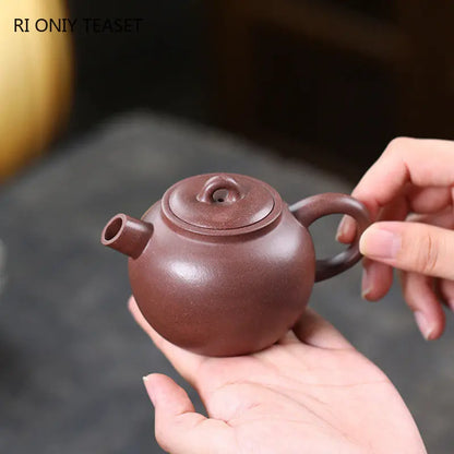 130ml Yixing Small Capacity Purple Clay Teapots Handmade Tea Pot Raw Ore Beauty Kettle Chinese High-end Zisha Tea Set Collection