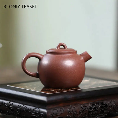130ml Yixing Small Capacity Purple Clay Teapots Handmade Tea Pot Raw Ore Beauty Kettle Chinese High-end Zisha Tea Set Collection