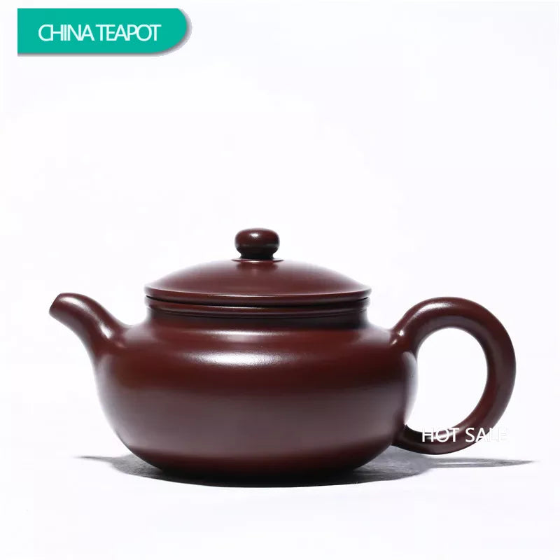 220ml Chinese Yixing Purple Clay Teapots Handmade Raw Ore Zhu Mud Antique Tea Pot Beauty Kettle Zisha Tea Set Teaware Supplies