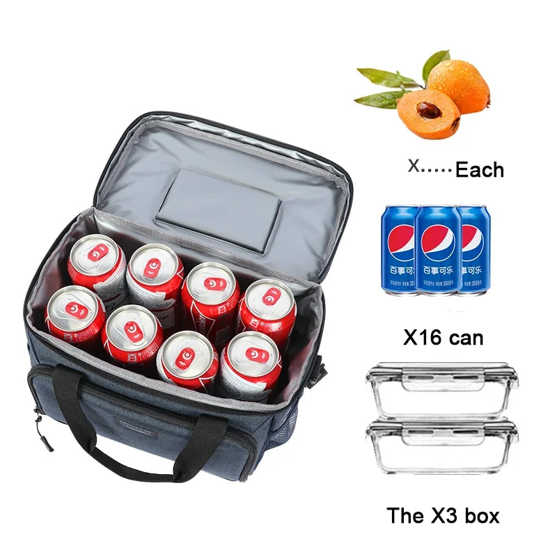 13L Thermal Bag Lunch Box for Work Travel Picnic Outdoor Car Refrigerator Portable Cooler Bags Beer Food Insulated Handbag Snack