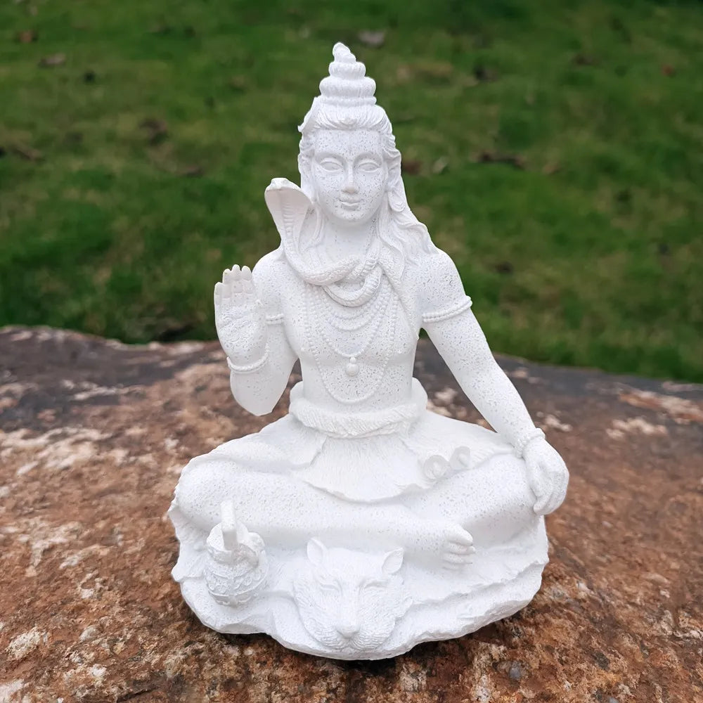 13cm Sandstone Shiva Statue Yoga Figurine Ornament Zen Meditation Buddha Decor India Religion Feng Shui Craft Home Living