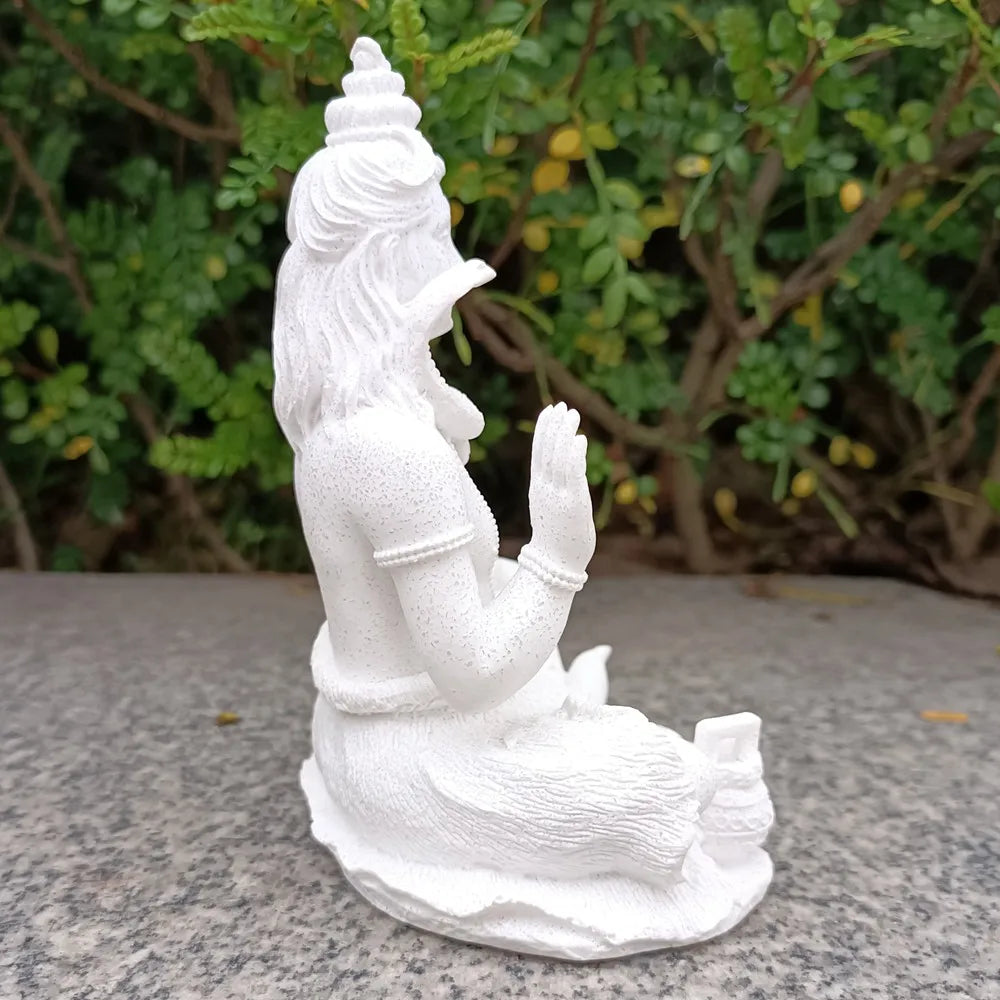 13cm Sandstone Shiva Statue Yoga Figurine Ornament Zen Meditation Buddha Decor India Religion Feng Shui Craft Home Living