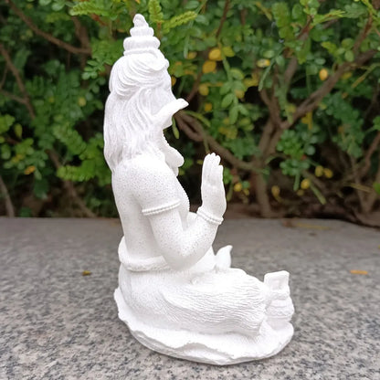 13cm Sandstone Shiva Statue Yoga Figurine Ornament Zen Meditation Buddha Decor India Religion Feng Shui Craft Home Living