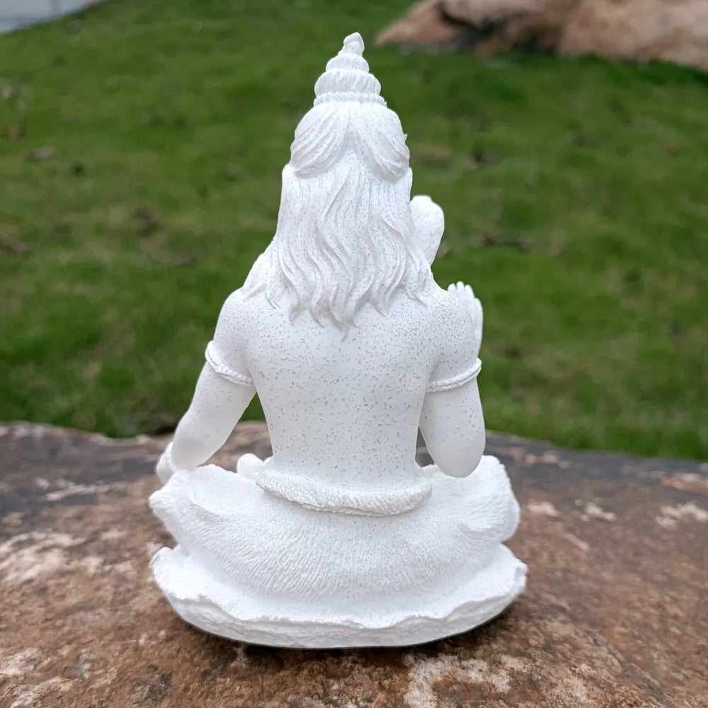 13cm Sandstone Shiva Statue Yoga Figurine Ornament Zen Meditation Buddha Decor India Religion Feng Shui Craft Home Living