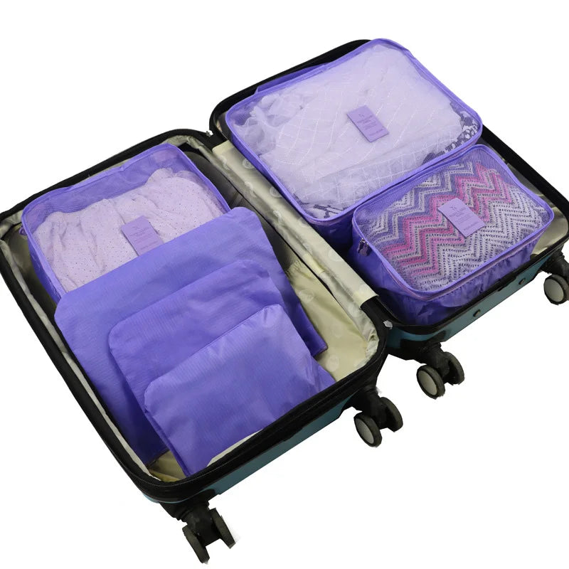 14/8/6Pcs Travel Organizer Set Clothe Shoe Tidy Pouch Wardrobe Suitcase Packing Set Storage Cases Portable Luggage Organizer