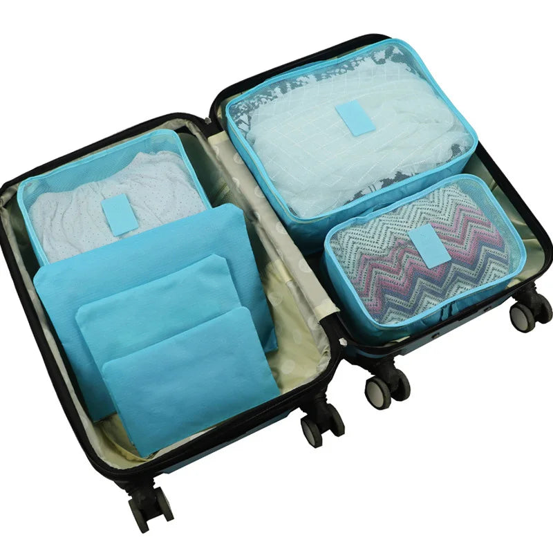 14/8/6Pcs Travel Organizer Set Clothe Shoe Tidy Pouch Wardrobe Suitcase Packing Set Storage Cases Portable Luggage Organizer