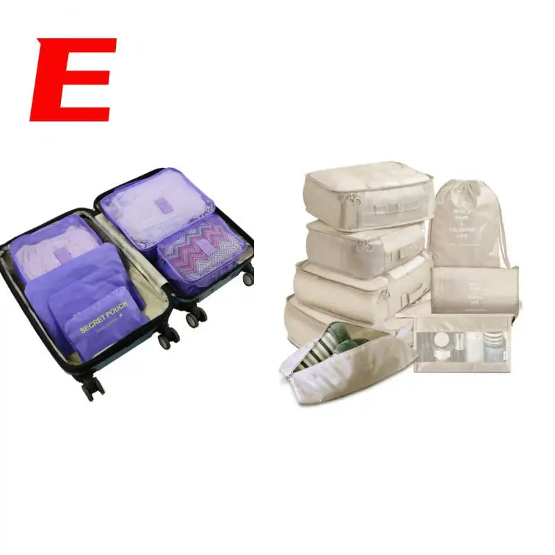 14/8/6Pcs Travel Organizer Set Clothe Shoe Tidy Pouch Wardrobe Suitcase Packing Set Storage Cases Portable Luggage Organizer